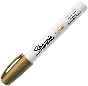 Sharpie Oil-Based Paint Marker, Medium Point, Metallic Gold, 1 Count - Great for Rock Painting