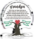 Grandpa Birthday Gifts, Grandpa Father’s Day Gifts for New Grandpa Granddad Promoted to Grandpa from Grandchildren, Thank You Gifts for Grandpa Acrylic Tree Desk Signs Home Decor Keepsake