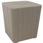 Sunnydaze 11.5-Gallon Deck Storage Box with Flat Top and Faux Wood Design - Driftwood