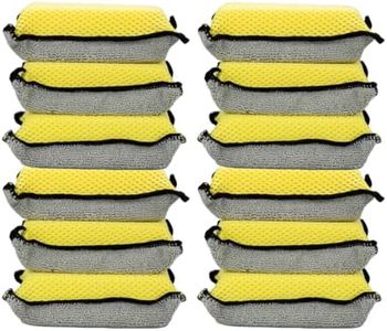 Maxshine Premium Microfiber Waxing Applicator for Car Detailing, Yellow & Grey, 9x13x4cm, 12 Pack
