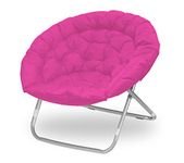 Urban Shop Oversized Polycanvas Saucer Chair, Microfiber, Pink