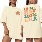 Boy Mom Shirts Mama Tops : Women Oversized Mama Graphic Tees Mom Tshirt Tops Apricot