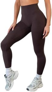 Vitality Cloud II Leggings for Women - High Waisted, Tummy Control Compression Workout Leggings with No Front Seam - Athletic Pants Seamless Fit, Espresso, 3X-Large