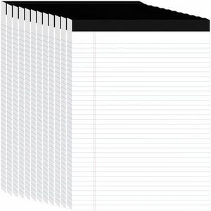 Ciphyfee 12 Pack Legal Pads 8.5" x 11", Wide Ruled Writing Notepads, 50 Sheets/Pad, Perforated Pages, 600 Sheets Lined Paper for School Office Supplies