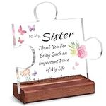 Sister Gifts Puzzle-Shaped Acrylic Plaque Sister Gifts from Sister Birthday Gifts for Sister Christmas Gifts for Sisters from Sisters Brother Presents for Sister