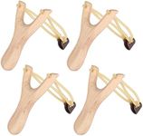 RWHXRWY Wooden Slingshot Toy Slingshot for Kids Hunting Slingshot for Adults for Outdoor Hunting Catapult Game Children Adult Hunting 4 Pack