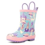 JAN & JUL Toddler Girls Rain Boots with Non-Slip Soles (Enchanted, Size 6.5 Toddler)