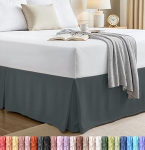 Utopia Bedding Bed Skirt - Hotel Quality - Iron Easy - Quadruple Pleated - Wrinkle and Fade Resistant (King - Grey)