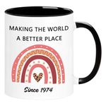 WOSIWULA 1974 50th Birthday Gifts for Women Men, Turning 50 Year Old Birthday Gifts for Her, Him, Mom, Dad, Wife, Husband, Grandpa, Grandma, Sister, Brother, Friends, 50th Anniversary Coffee Mugs Cup