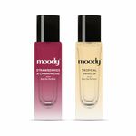 Moody Strawberry Champagne & Tropical Vanilla Duo Perfume Set For Women | Gift Hamper For Women | Women Perfume | Long Lasting Upto 8 Hours | Pocket Prerfume | Set Of 2 x20 ml