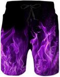 Ahegao Men's Swim Trunks Quick Dry 3D Printed Beach Board Shorts with Pockets Cool Mesh Lining Bathing Suits, Fire 1, 3X-Large