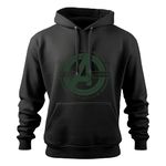 TAANIZLAND Clothing's Hoodie for Mens | Avengers Logo Printed Stylish Trendy Hoodies (in, Alpha, L, Regular, Black_0919)