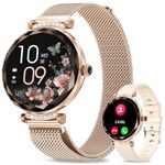 Smart Watches for Women,1.19" AMOLED Women Smart Watch With Bluetooth Call,100+ Sports Modes,Heart Rate/Blood Pressure/SpO2 Monitor,IP68 Waterproof,Fitness Tracker,Smartwatch for Android/iOS Rose Gold