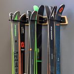 StoreYourBoard Natural Wood Ski Rack, Wall Mount 6 Ski Storage, Indoor or Garage, Wood and Steel Holds 150 lbs