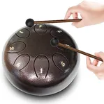 REGIS Steel Tongue Drum 6 inch 8 Notes Musical Percussion Instrument, Rain Drum for Outside - Musician Gift for Family and Friends(Maroon)