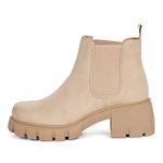 Kassie Daniela CARMEN Women's Lug Sole Mid Heel Chelsea Fashion Ankle Bootie w/Double Elastic Gore, L-wheat, 11