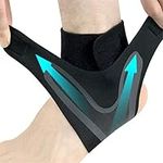 Ankle Support Brace, Adjustable Ankle Strain Protector Strap, Against Sprains Arthritis Compression Wrap Stabilizer, Pain Relief Foot Sleeve for Basketball Sport Injuries Recovery, 1 Pairs (M)