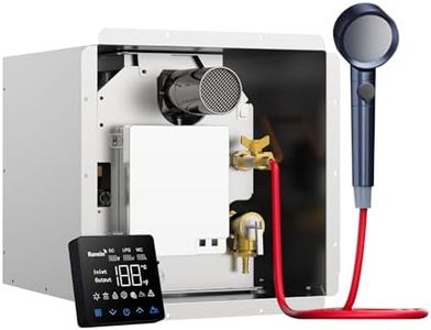 Gen II Ranein RV Tankless Water Heater 65,000 BTU, On-Demand Propane Instant Hot Water, Zero Cold Water Start, Thermostatic Mixing Chamber, External Showerhead, High Altitude Ready, Family Use
