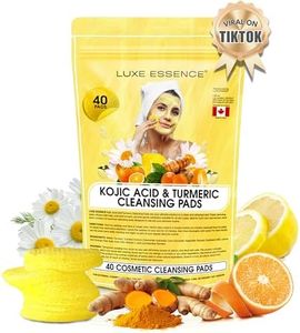 Premium Kojic Acid and Turmeric Cleansing Pads | Turmeric Kojic Acid Cleansing Pads for Face | Hydrating & Moisturizing | Exfoliation & Cleansing | Natural Ingredients | 40 Pads