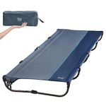 TIMBER RIDGE Folding Camping Cot, Lightweight Outdoor Camping Cots for Adults, Easy Set up with Carry Bag for Outdoor Travel, Tent Camping, Support up to 225lbs, Blue