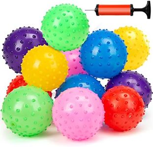 LOVEINUSA Bounce Ball, 12 PCS Sensory Balls Knobby Party Balls Massage Balls with Air Pump Set 4.72"