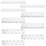 BELLE VOUS 9 Pack of Clear Acrylic Necklace Jewellery Holders - Set of Self Adhesive Wall Mounted Hooks & Pegs - Hanging Display Organiser for Necklaces, Ring, Bracelets & Earrings Storage Holder