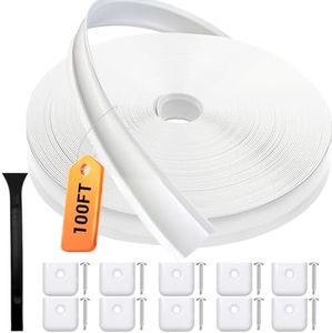 HZE 1” RV Trim Molding Insert, 100 Ft Heavy Duty RV Weather Stripping Exterior, Vinyl Rubber Seal Strip Includes End Caps, Screw Cover Trim for Camper Travel Trailer, White