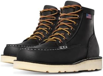 Danner 6” Bull Run Moc Toe Work Boots for Men - Oiled Full-Grain Leather Upper with Non Slip Wedge Outsole and 3-Density Cushion Footbed, EH Resistant, Black - 8 D