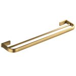 Flybath Towel Rail Bar Double Layer Brass Antique Holder Wall Mounted, Brushed Bronze