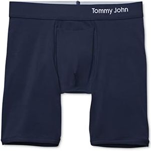 Tommy John Men's Cool Cotton 8" Boxer Brief Underwear, Single, Navy, M