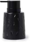 Umlaca Soap Dispenser, Ceramic Liquid Lotion Dispenser 13.5OZ, Bathroom Hand Soap Dispenser, Countertop Refillable Lotion Bottle for Shower Soaps Shampoo Kitchen (Black)
