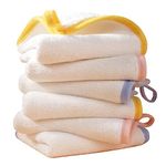 POLYTE Hypoallergenic Gentle Microfibre Baby Washcloth, 25 x 25 cm, 6 Pack (White)