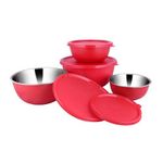 Shri & Sam Stainless Steel Storage Bowl with Solid Lid, Euro, 4 Pieces