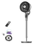 DREO Fan for Bedroom, 90° Oscillating Standing Fan, 20dB Quiet, 90ft Pedestal Fans for Room Office, DC Motor, 8+H Speeds, 3 Modes, 38-42'' Adjustable Height, Remote, 8H Timer, 105° Manual Vertical