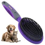 Bristle Brush by - For Dogs and Cats with Long or Short Hair - Dense Bristles Remove Loose Hair, Dander, Dust, and Dirt from your Pet's Top Coat