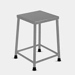 MILAD Sitting Stool | Stool for Indoor Or Outdoor | Metal Lightweight Stool | Stool for Office & Home | Stool for Kitchen & Garden | Heavy Duty | Table Stool (30 L x 30 W x 50 H CM's, Silver Color)