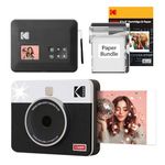 KODAK Mini Shot 3 Retro 4PASS 2-in-1 Instant Camera and Portable Photo Printer (7.6 x 7.6 cm) plus Package with 38 Sheets, White