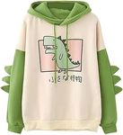 CRB Fashion Womens Teens Animal Anime Cute Emo Dinosaur Cosplay Cartoon Shirt Hoodie Hoody Top Jumper Sweater, Green, One Size