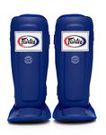 Fairtex SP3 Pro Style Shin Guards, In-Step Double Padded Protector (Blue, Large)