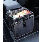 PowerTiger Car Rubbish Bin Hanging Auto Trash Bag Litter Container Water Resistant Leak Proof Collapsible Garbage Organiser, 6.5Ltr Capacity Black