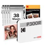 KODAK Mini 3 Retro 3x3'' Portable Photo Printer, 38 Sheets, Bluetooth Smartphone Printer for iPhone & Android, Instant Color Prints, 4PASS Dye Sublimation, White