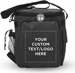 DISCOUNT PROMOS Custom Amalfi Traveler Insulated Lunch Bags Set of 24, Personalized Bulk Pack - Meal Holder, Perfect for Work, Camping and Other Outdoor Events - Black