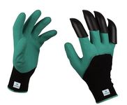 UTKARSH Acrylonitrile Butadiene Styrene Heavy Duty Garden Gloves, Reusable, Washable, With Right Hand Fingertip Abs Claws For Pruning, Digging, Planting And Gardening (Pack Of 1 Pair)