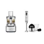 Cuisinart 8-Cup Food Processor, Silver FP-8SVEC & SmartStick 2-Speed Hand Blender with Chopper Attachment - CSB-85C,Silver