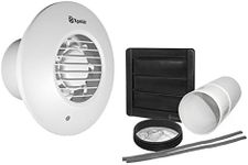 Xpelair DX100TR 4 inch (100mm) Simply Silent DX100 Bathroom Fan with Wall Kit-Timer Round, Cool White