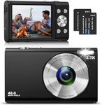 Digital Camera, Autofocus Compact Camera HD 2.7K 48MP with 2.8" Large Screen, 16X Digital Zoom, Portable Mini Camera for Photography, Youtube Vlogging Camera for Kids,Adult,Beginners�（Black）