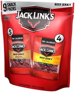 Jack Link's Beef Jerky Variety - Includes Original and Teriyaki Flavors, On the Go Snacks, 13g of Protein Per Serving, 9 Count of 1.25 Oz Bags (Pack of 1)