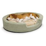 K&H PET PRODUCTS Thermo-Snuggly Sleeper Heated Pet Bed Medium Sage 26" x 20" 6W