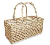 ARTSY® Multipurpose Jute rectangle basket, Used For Storage, Travelling, pooja basket, Gift hamper decoration, DIY craft, 1 Piece