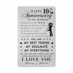 HYHYDHP 10th Anniversary Card Gifts for Husband - Happy 10 Year Anniversary Card for Him Men